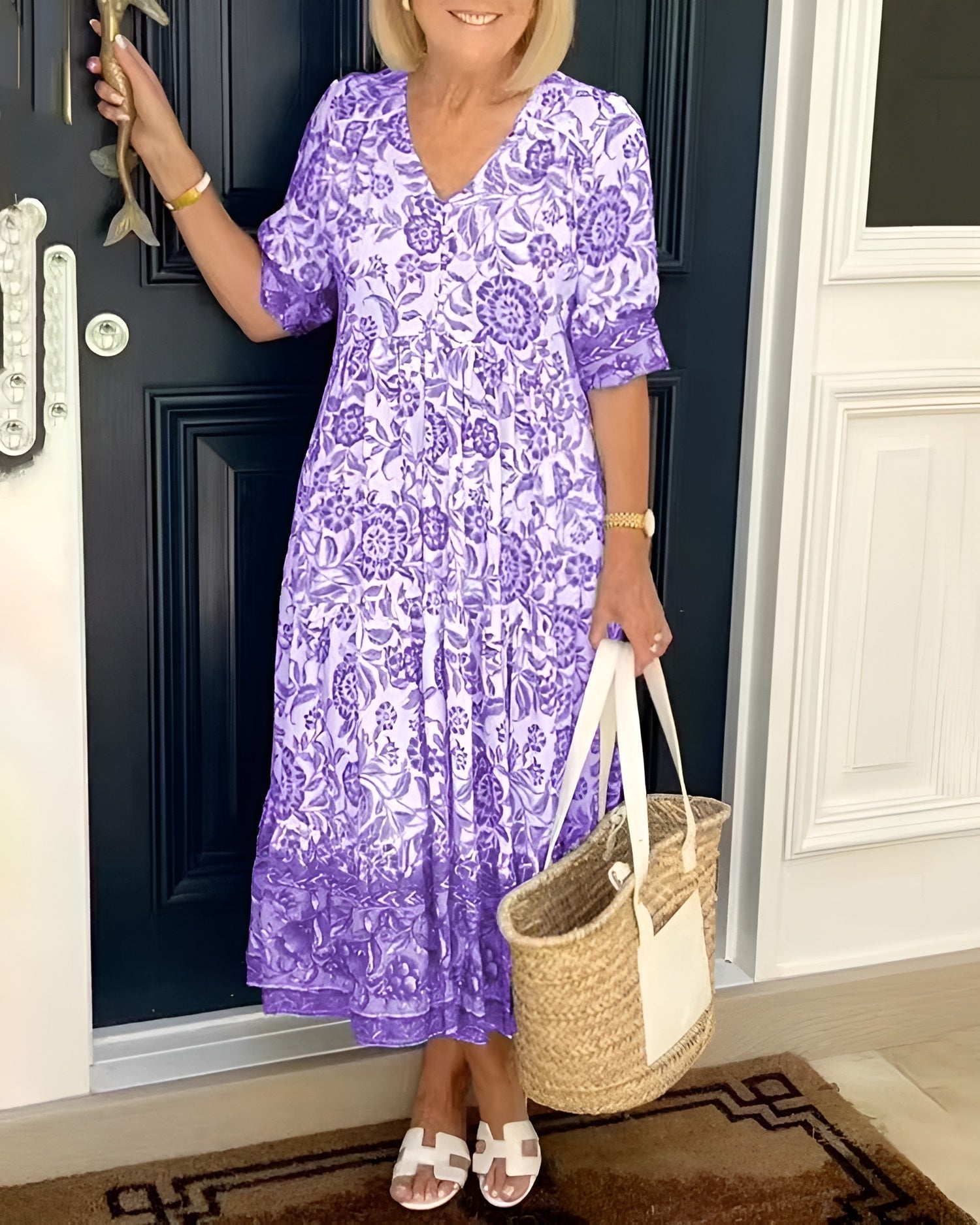 Elena Everyday Floral Midi Dress